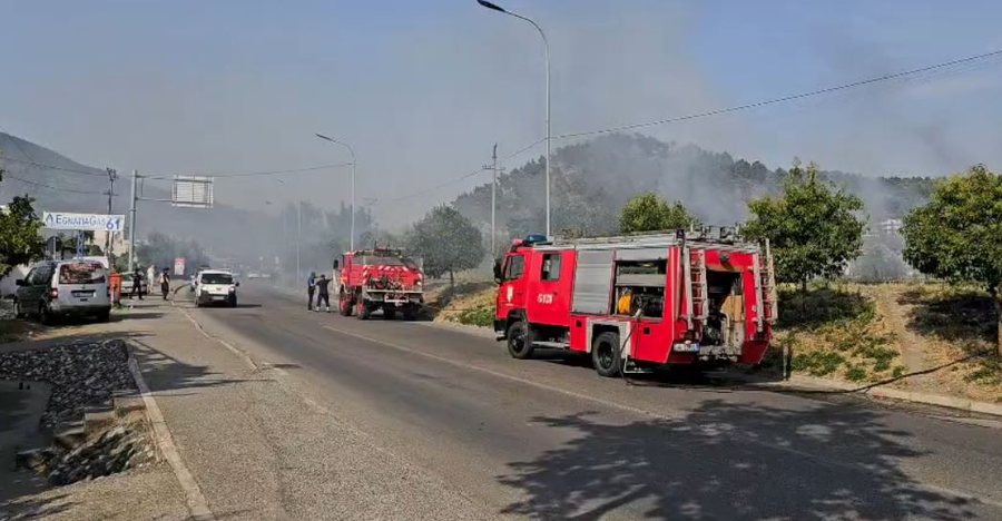 Alarm n&euml; Elbasan, zjarri i madh rrezikoi banesat, d&euml;gjohen edhe