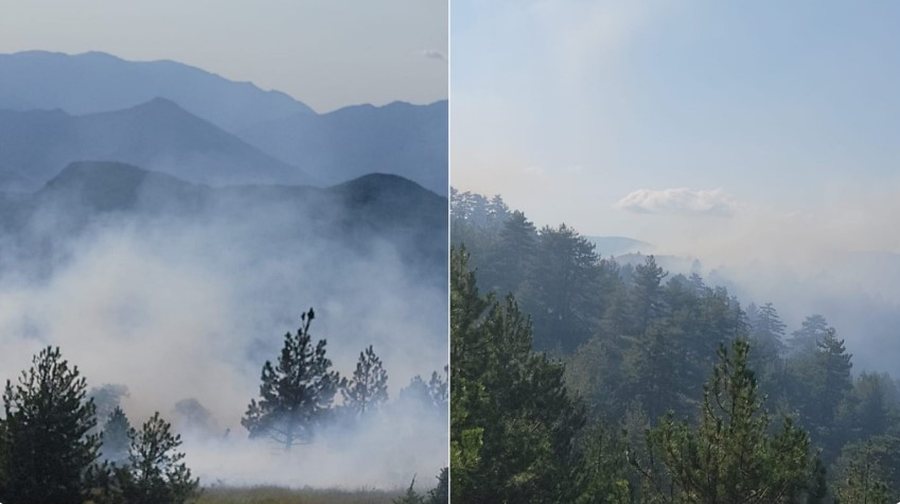 Zjarr n&euml; Cakran dhe Voskopoj&euml;, era e fort&euml; dhe terreni i