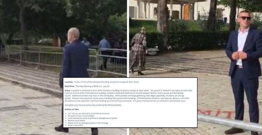 Nisin p&euml;rgatitjet p&euml;r protest&euml;n, vendoset gardh metalik deri te