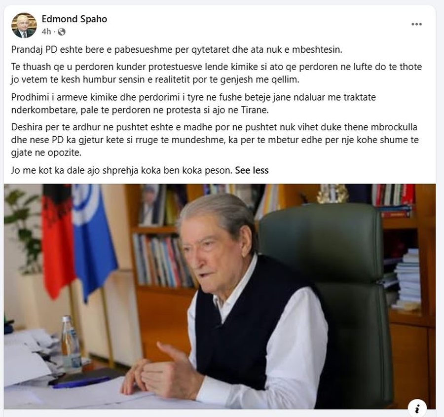 Berisha tha se protestuesve iu hodh&euml;n l&euml;nd&euml; kimike,