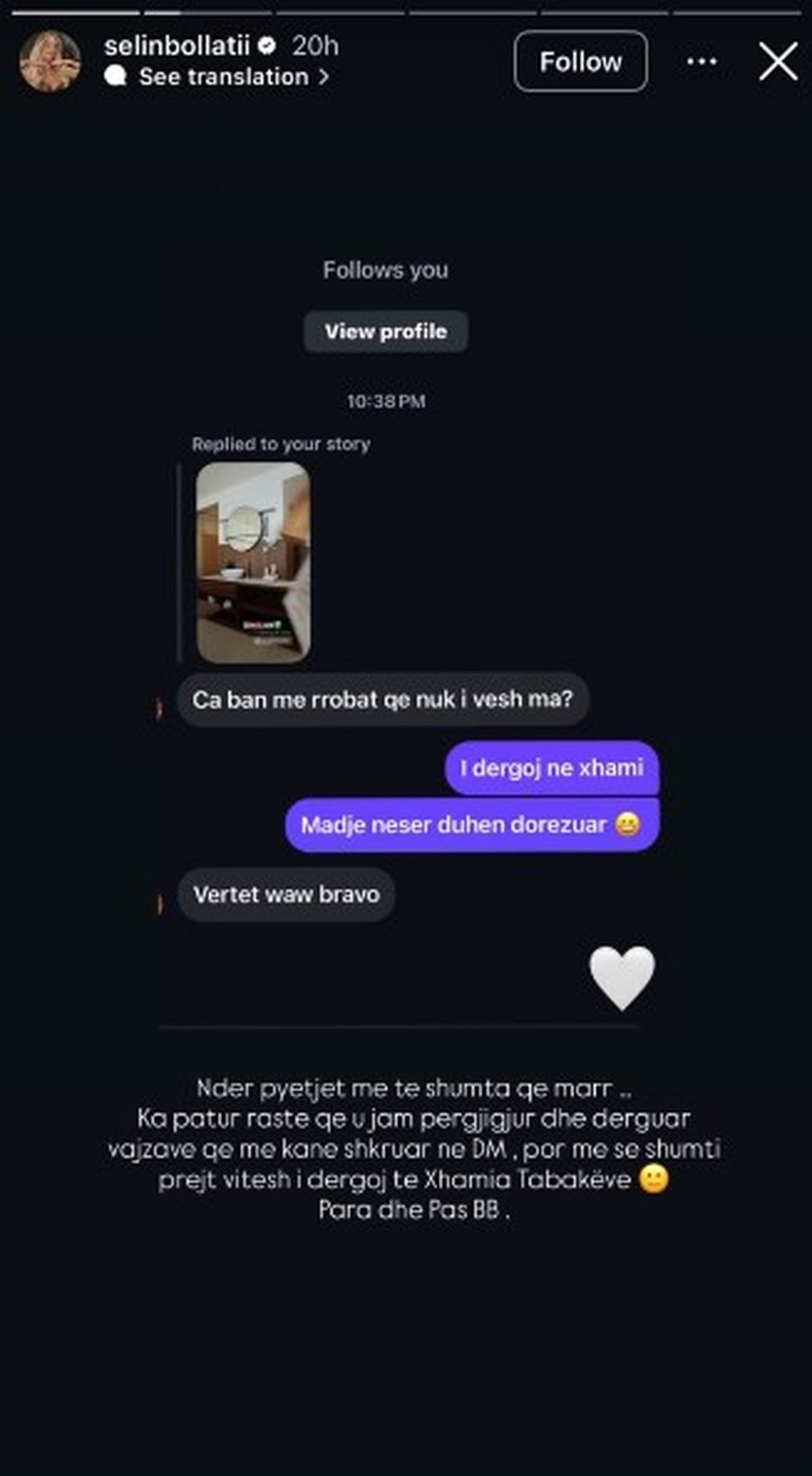 Selin &ldquo;habit&rdquo; ndjek&euml;sit me gjestin e saj, ja &ccedil;far&euml;