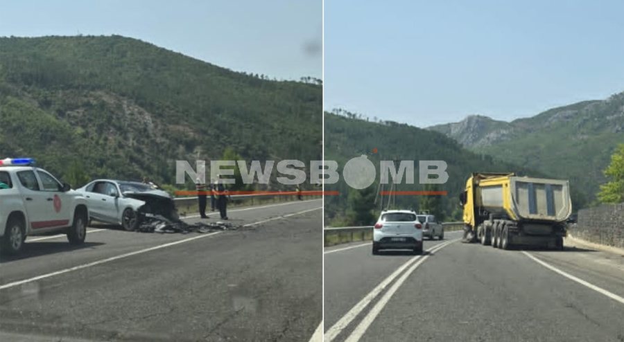 FOTO/ BMW p&euml;rplaset me kamionin n&euml; autostrad&euml;n e Milotit, mjetet