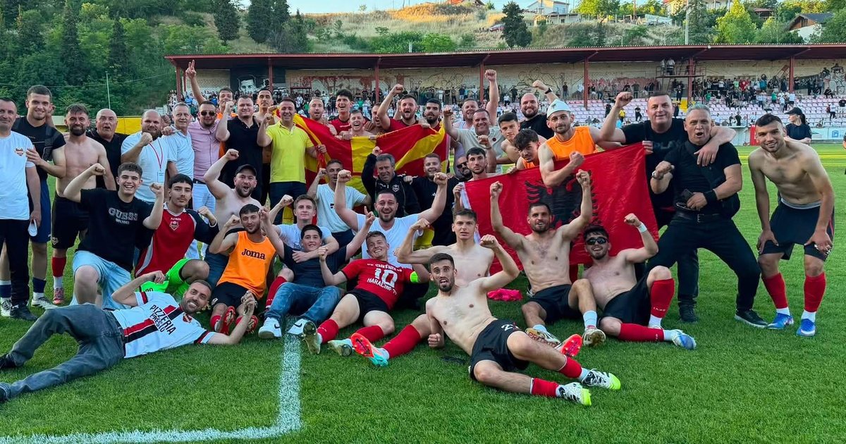 Një tjetër klub shqiptar në elitën e futbollit maqedonas  Shkëndija e Haraçinës siguron ngjitjen në ligën e parë