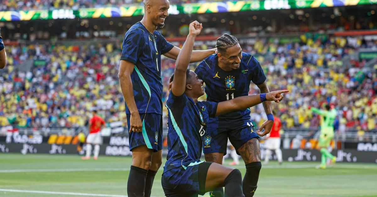 VIDEO  Endrick nderon Brazilin në miqësoren e fundit   Seleçao  i japin leksione edhe Egjiptit të Salah