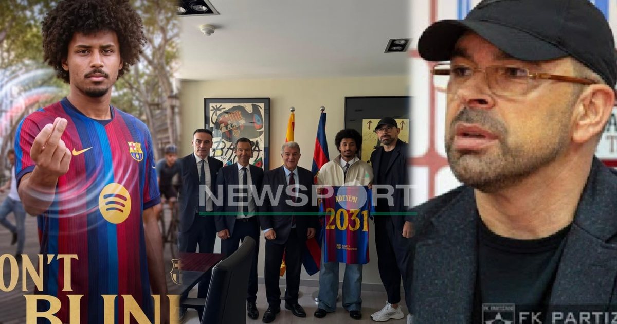 FOTOLAJM  Transferimi i  dhëndrit shqiptar  te Barcelona  pjesë e operacionit edhe drejtori i Partizanit Olsi Rama  shfaqet përkrah agjentit të Ronaldos  PAMJET 