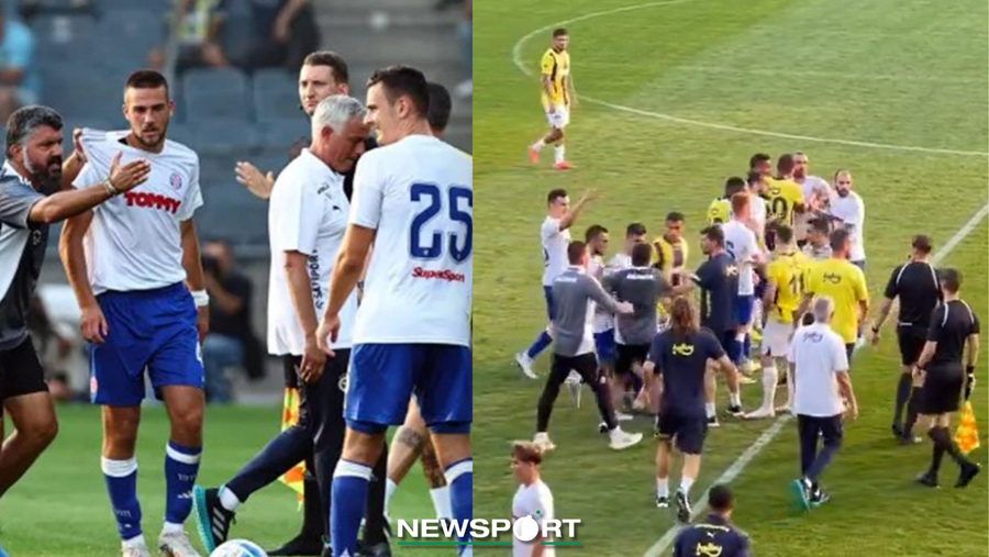 VIDEO/ Sherr në Fenerbahce - Hajduk Split, Mourinho dhe Gattuso futen