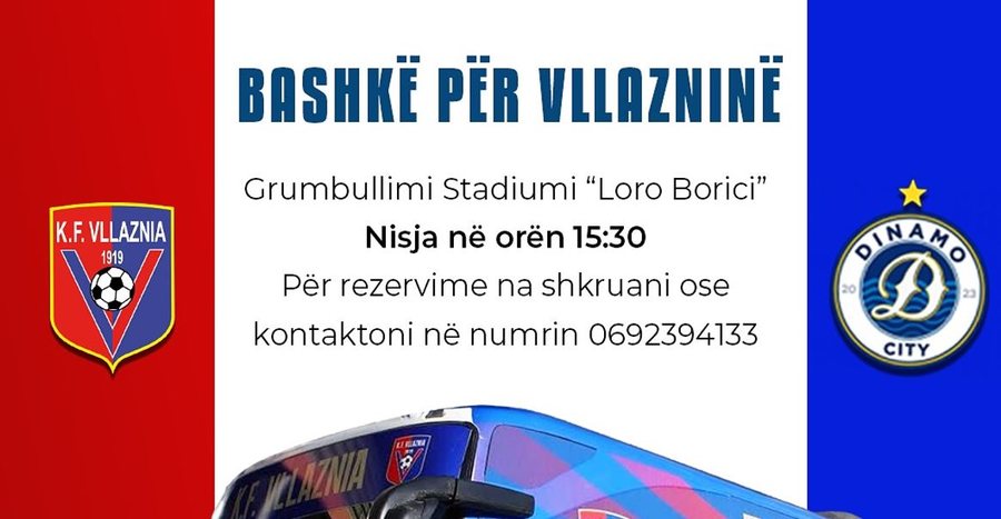 Gjysmëfinalja me Dinamon, Vllaznbia jep njoftimin e