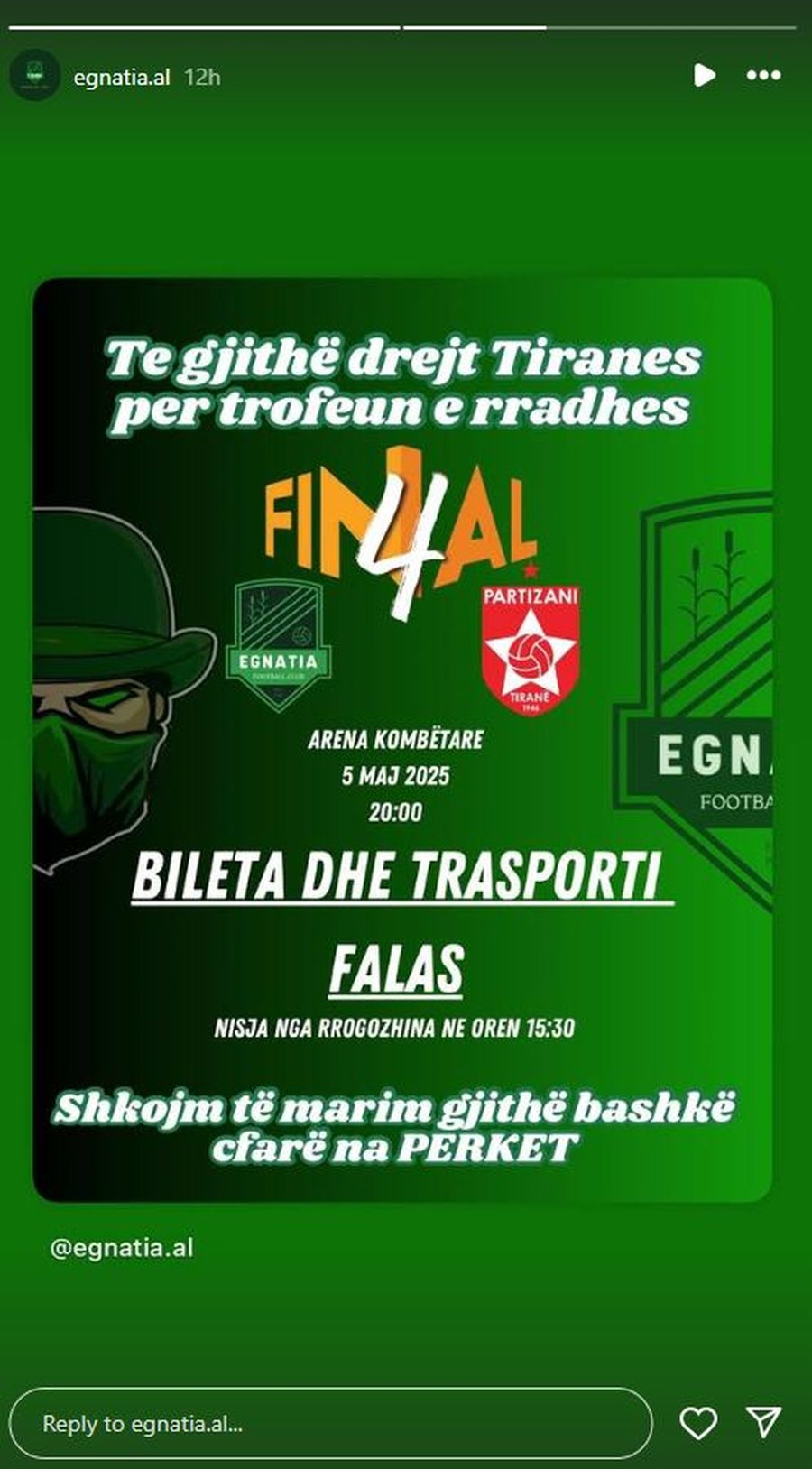 Bileta dhe transport falas, Egnatia kërkon ndihmën e tifozëve: