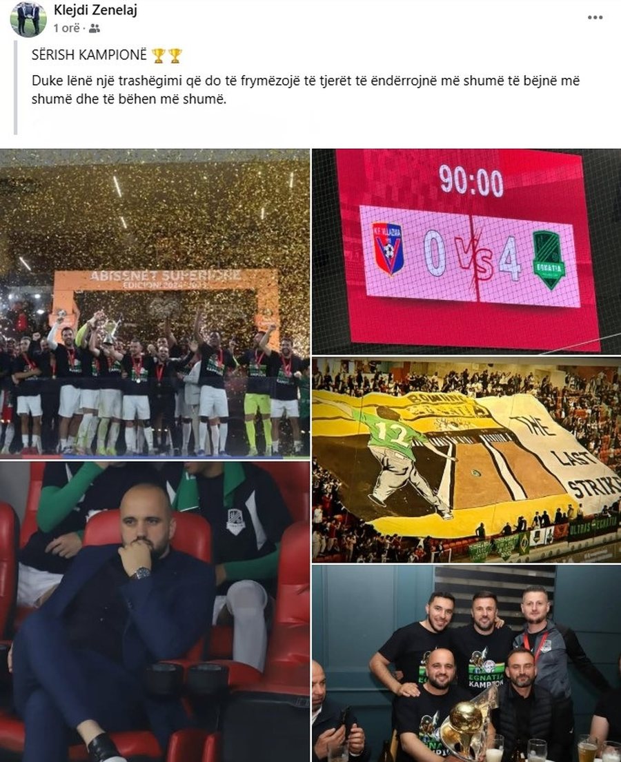 Fituan titullin e dytë radhazi, reagon zyrtari i Egnatias