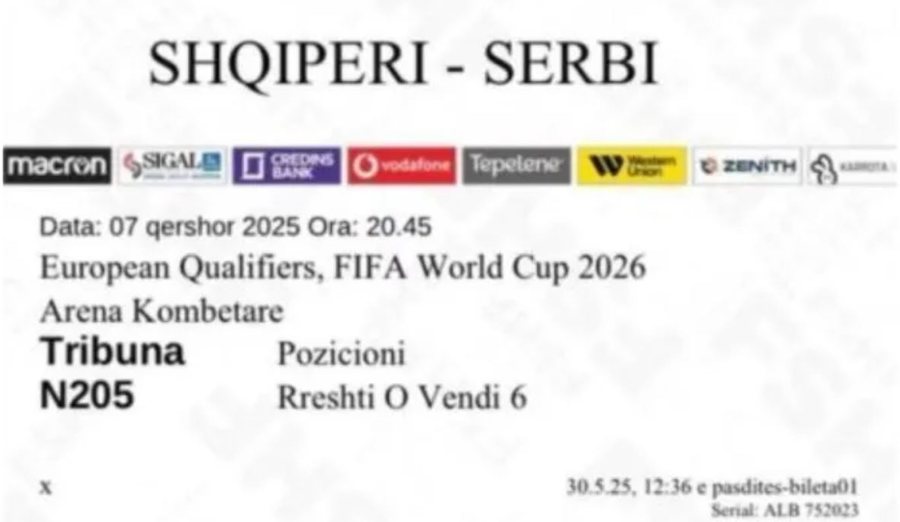Shisnin në treg të zi bileta për ndeshjen Shqipëri –