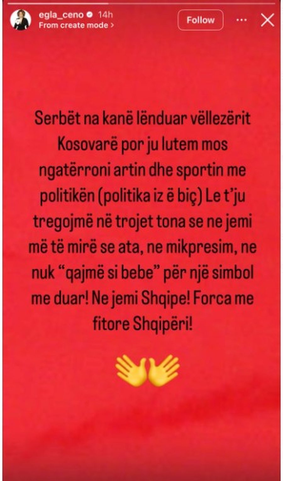 “Politika është k*rvë”, Egla Ceno para ndeshjes