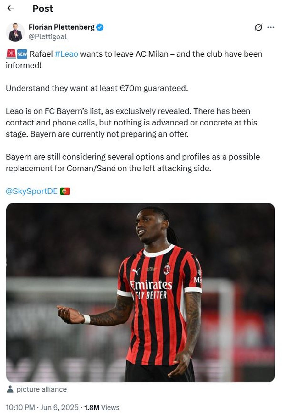 Flitet për një largim nga Milan, Leao merr vendimin për të