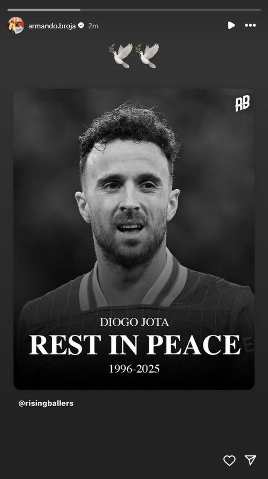 Ndarja nga jeta e Diogo Jota, reagon edhe Armando Broja
