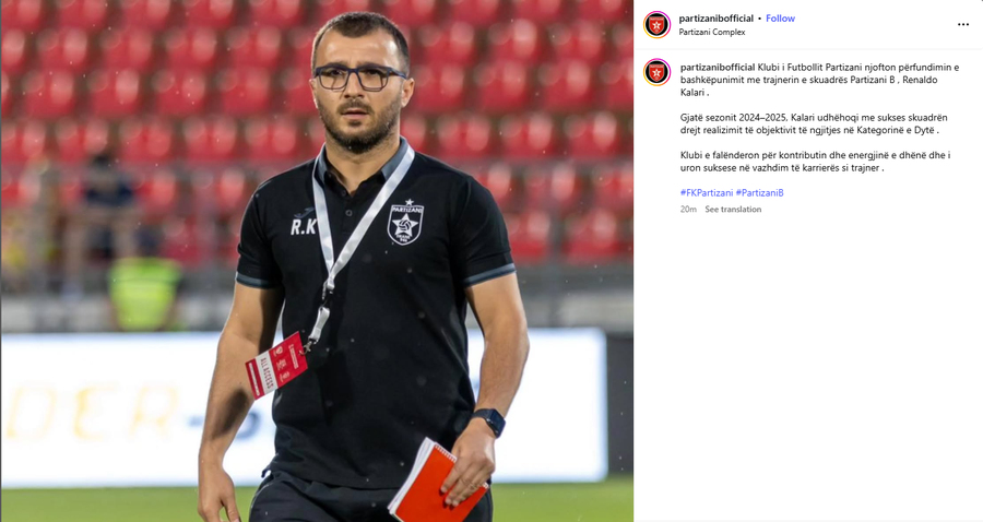 ZYRTARE/ E papritur nga të “kuqtë”, Partizani njofton