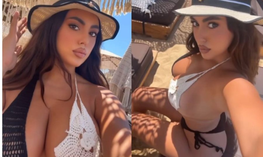 Alesia Bami “ndez” rrjetin me foto në bikini (VIDEO)