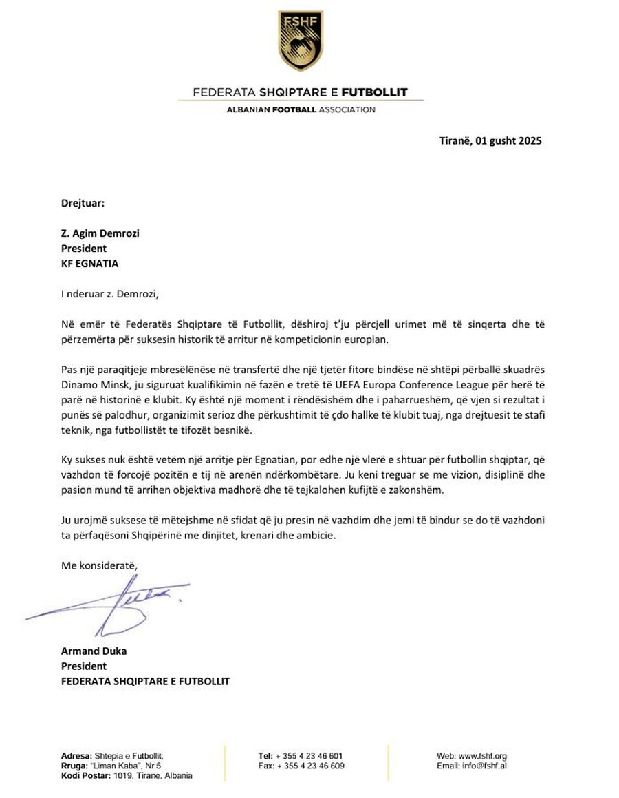 Surprizohen Bardhi e Demrozi, presidenti i FSHF-së Armand Duka mesazh