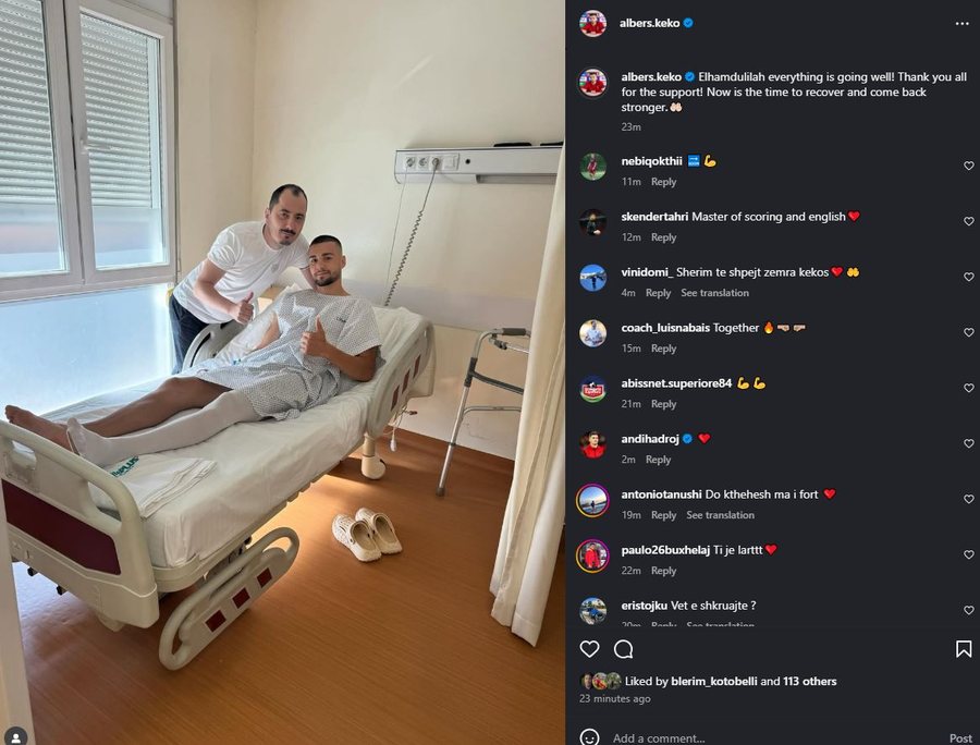 Kaloi me sukses operacionin, reagon nga spitali Albers Keko