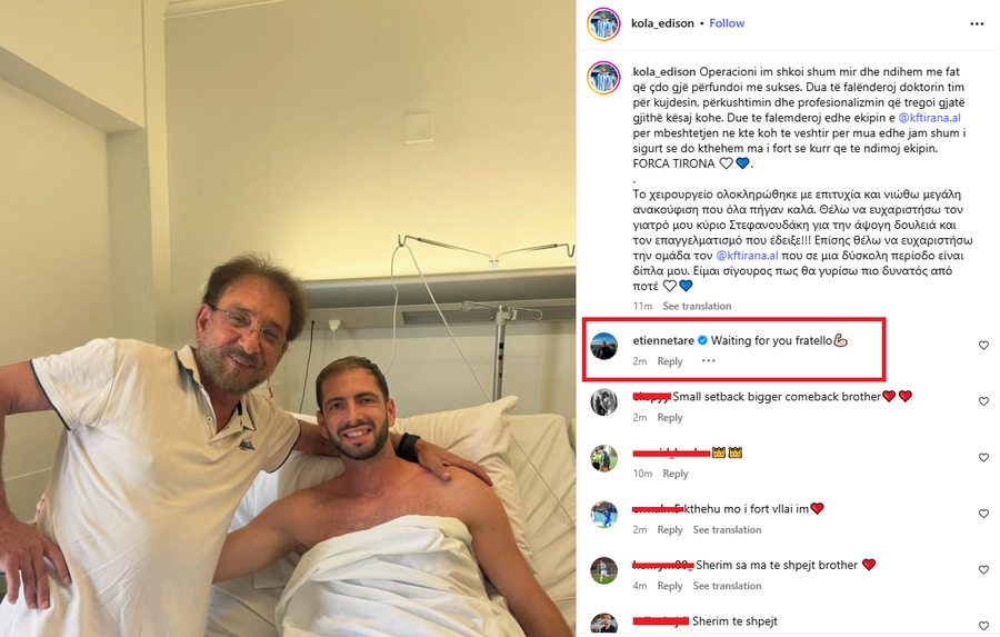 Ekipi në hall për mbrojtës, Tare i shkruan futbollistit të