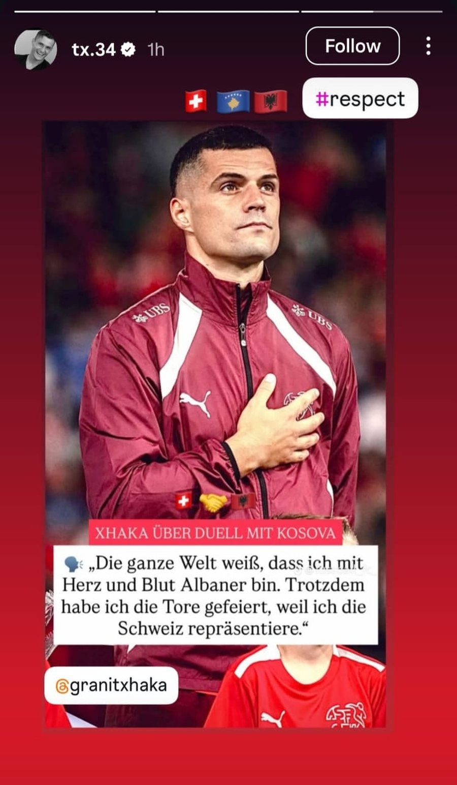 Granit Xhaka festoi golat kundër Kosovës, REAGON Taulanti