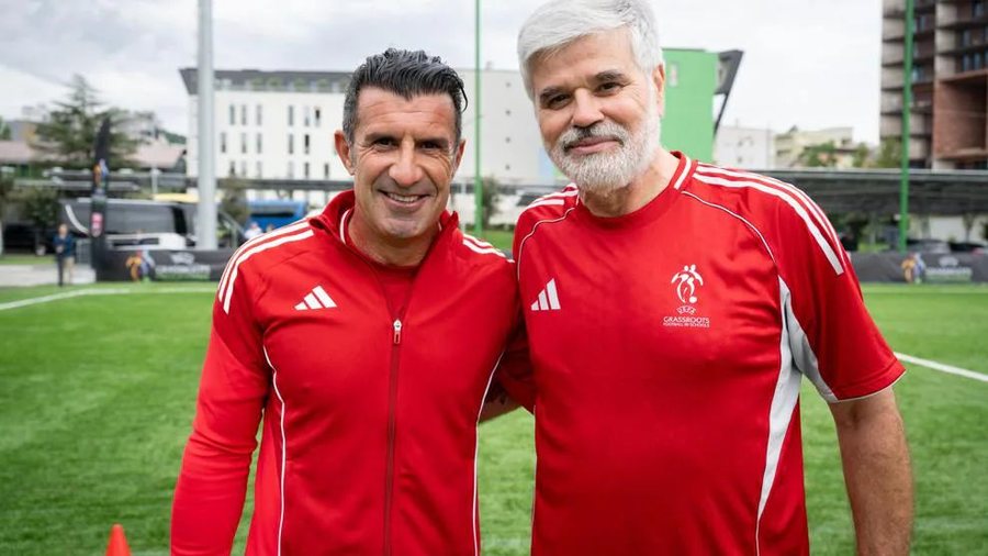 Festivali i futbollit/ Luis Figo, Aljosa Asanovic e Jahmir Hyka