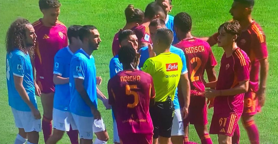 VIDEO/ Nerva, spektakël dhe karton i kuq, Roma fiton derbin e kryeqytetit