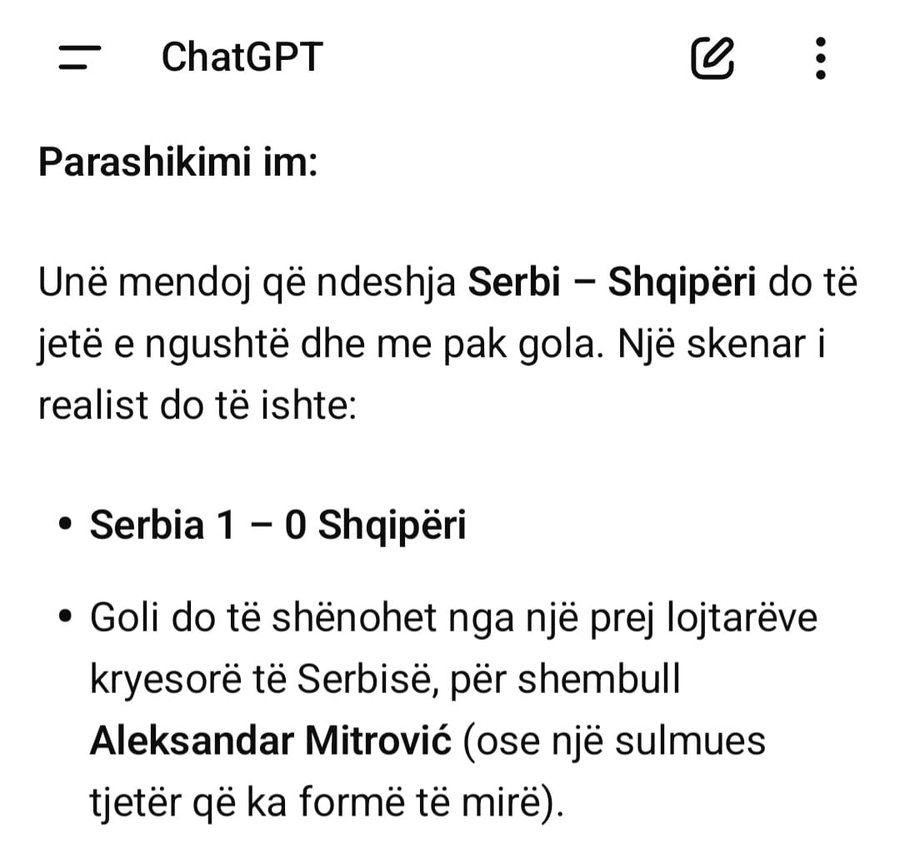 “ChatGPT” parashikon se kush fiton më 11 tetor, zbulon edhe