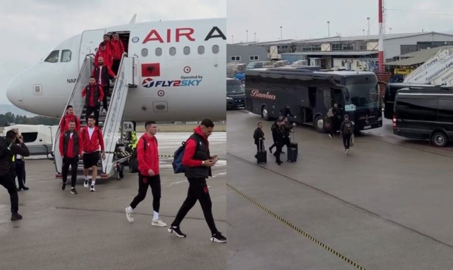 VIDEO/ Kombëtarja shqiptare zbarkon në Serbi, në aeroport pritet