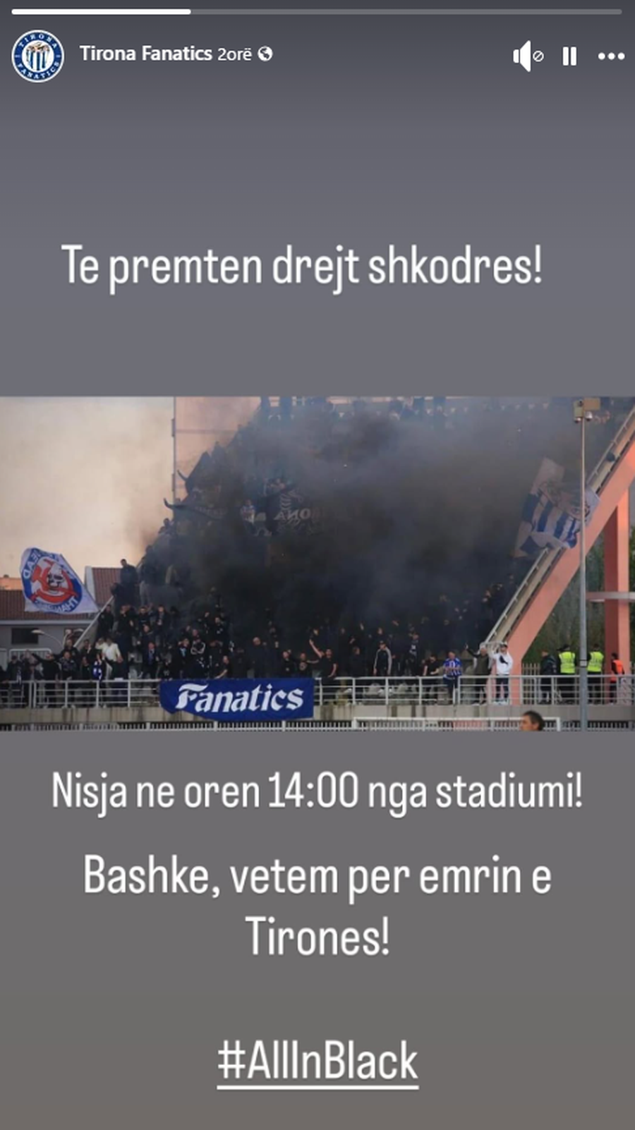 Armiqësi e vjetër me shkodranët, Tirona Fanatics