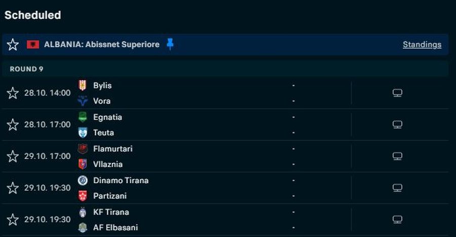 Ndeshja e fundit e fazës së parë, java e 9-të e Superiores