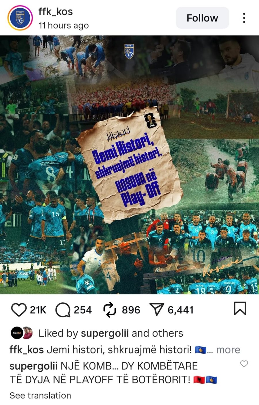 “Jemi historia, shkruajmë histori!” Federata e Kosovës