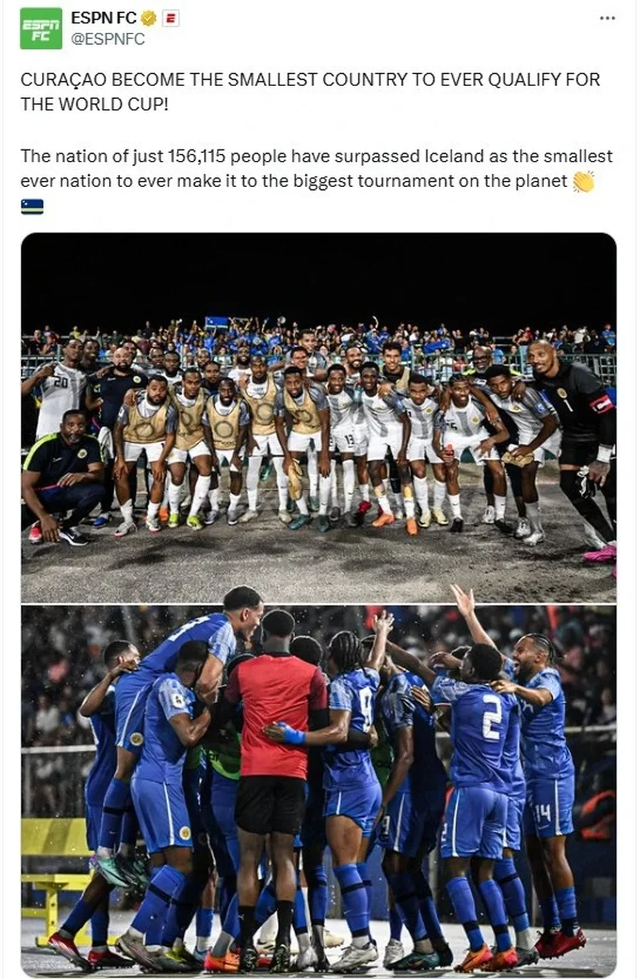 Mrekullitë ndodhin në futboll, kombi me popullsinë më