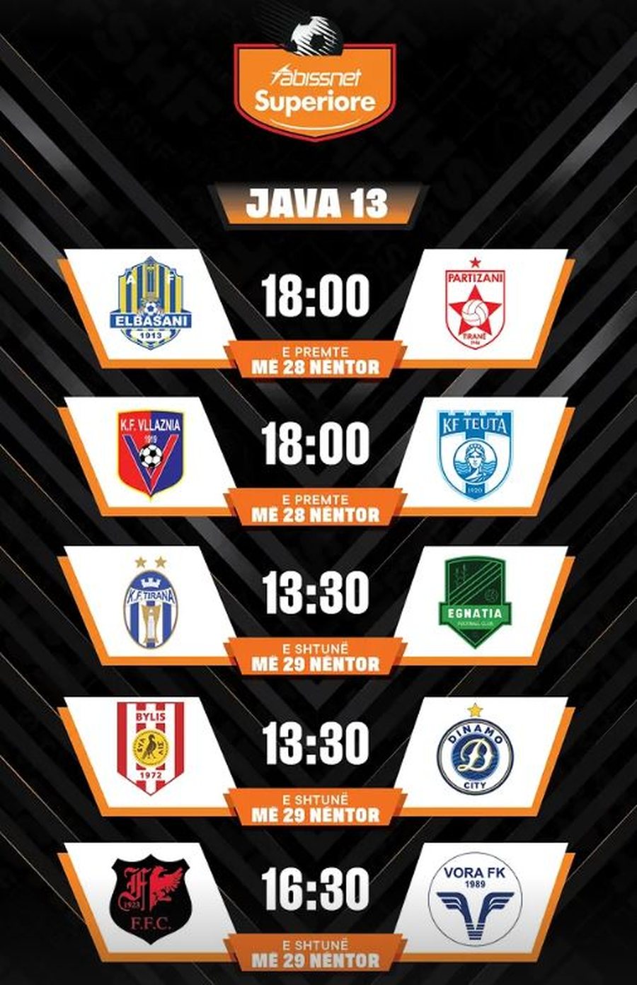 Me 28 dhe 29-të, njihuni me AXHENDËN e javës së 13-të