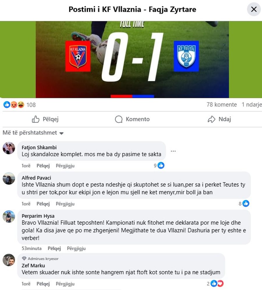 “Lojë skandaloze komplet, kampionati nuk fitohet me deklarata”,