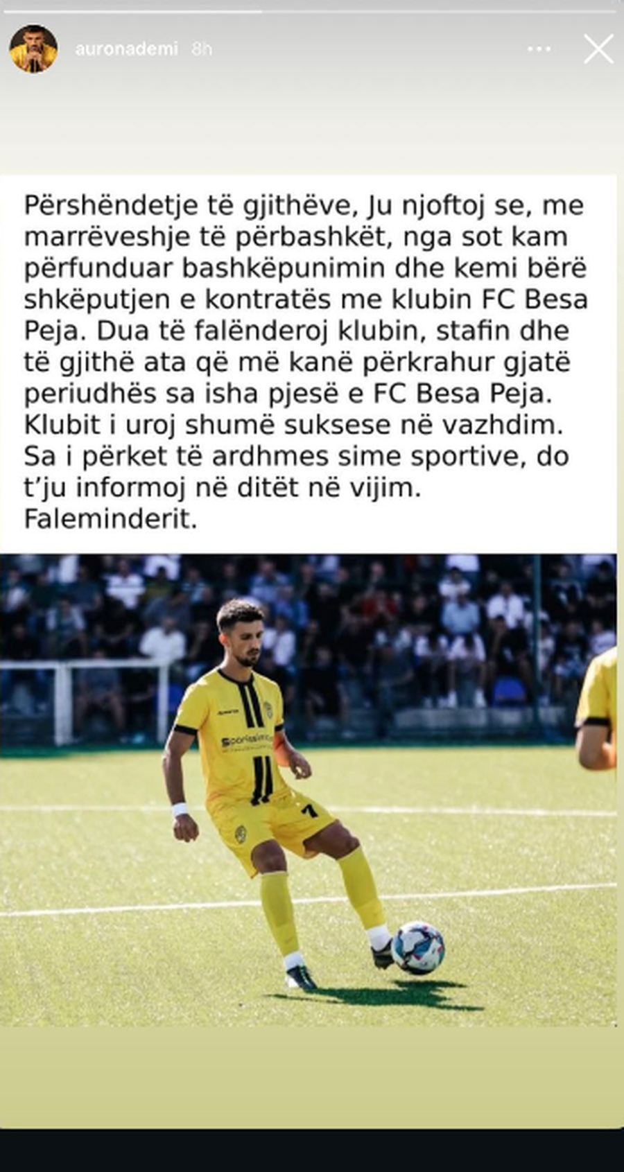 ZYRTARE/ Njoftim i papritur, 24-vje&ccedil;ari mbyll aventur&euml;n me klubin