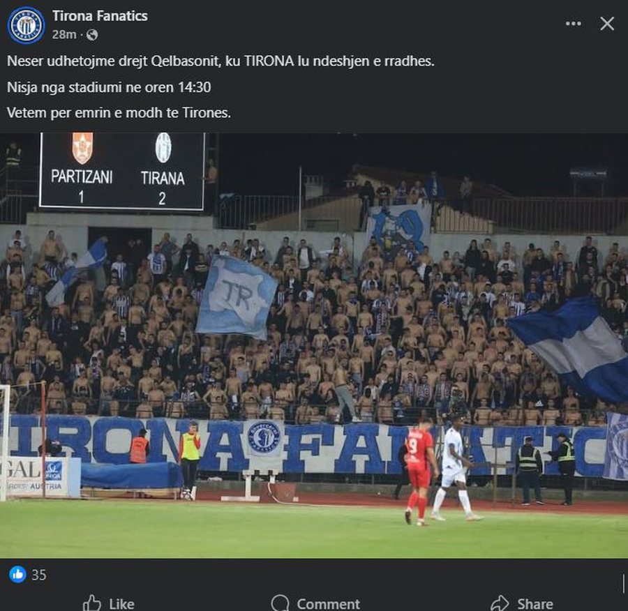 &ldquo;Ndizet&rdquo; sfida Elbasani &ndash; Tirana, Fanatics