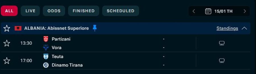 Partizani &ndash; Vora dhe Teuta &ndash; Dinamo, &ldquo;Abissnet