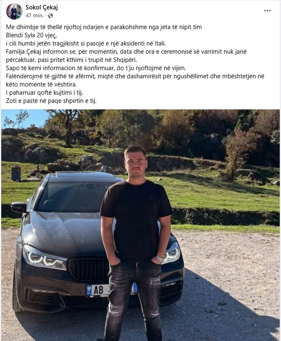 TRAGJIKE/ Aksident fatal n&euml; Itali, ish-arbitri Sokol &Ccedil;ekaj njofton