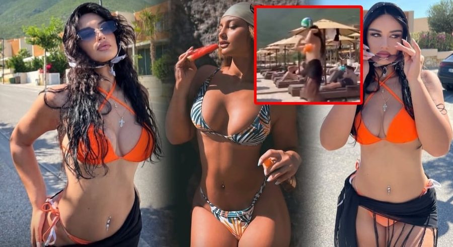VIDEO/ Me bikini dhe n&euml; top-form&euml;, futbollistja e Teut&euml;s dhuron