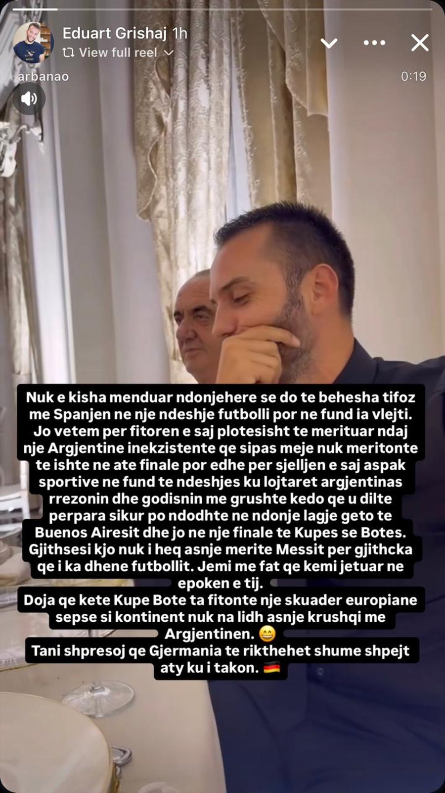 &ldquo;Spanja e meritoi plot&euml;sisht fitoren&rdquo;, regjisori i njohur