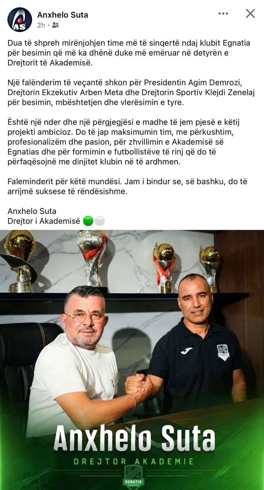&ldquo;Nder dhe p&euml;rgjegj&euml;si e madhe&rdquo;, drejtori Suta entuziast