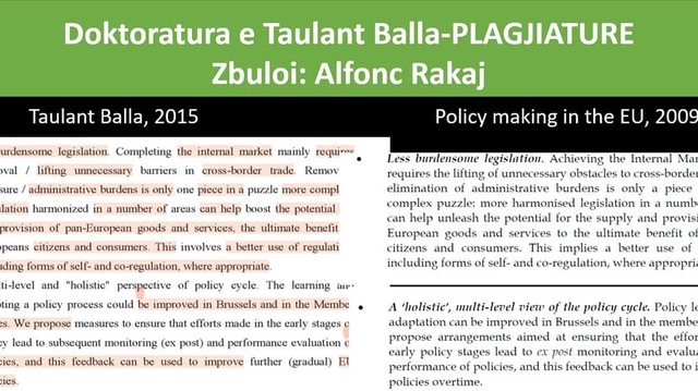 Taulant Balla is charged with plagiarism