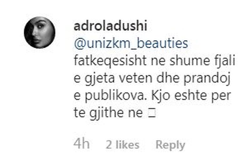 Adrola Dushi posted something about the Instagram generation and fans are