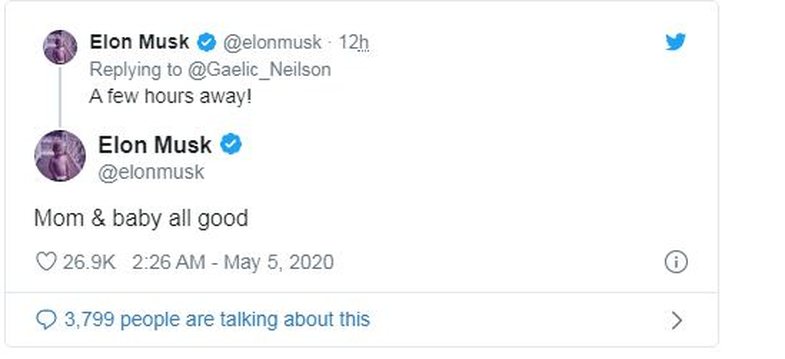 Elon Musk, baba për herë të shtatë!