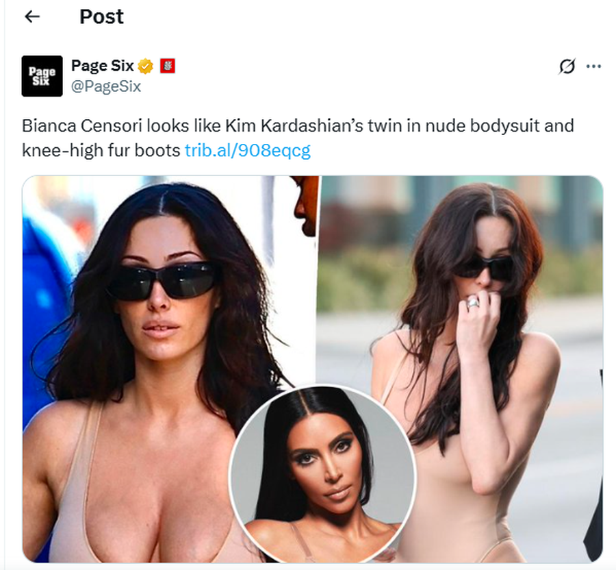 Bianca Sensori shfaqet (sërish) e veshur si Kim Kardashian, por të