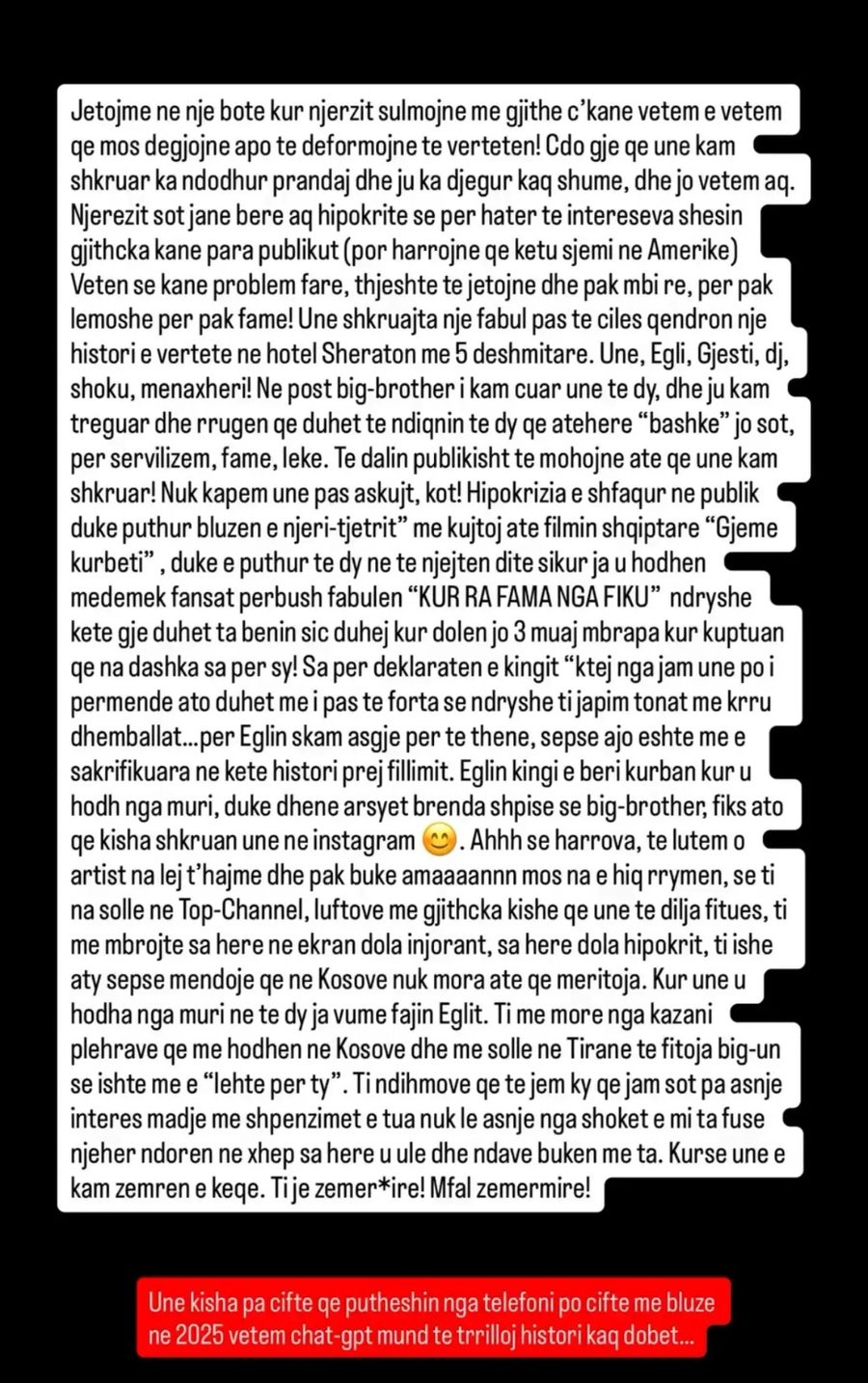 Drama vazhdon! Anaidi thumbon Gjestin: "E ke bërë Eglin
