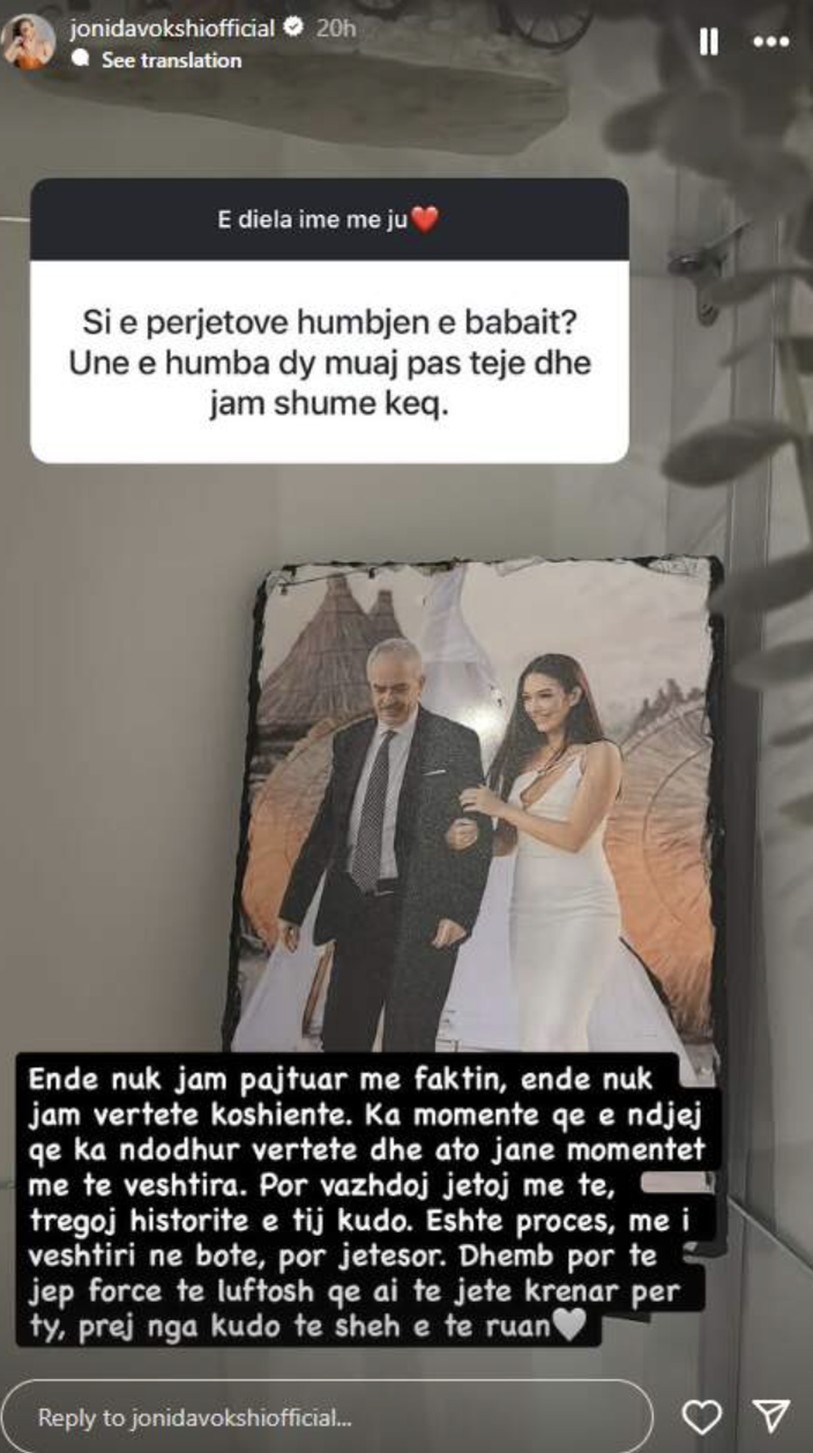 Jonida Vokshi flet për humbjen e të atit: “Procesi më i