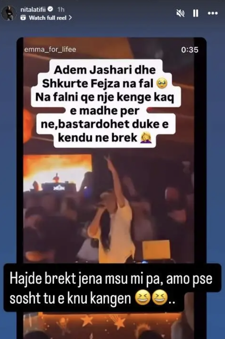Nita Latifi ironizon performancën e Eglit: “Pse