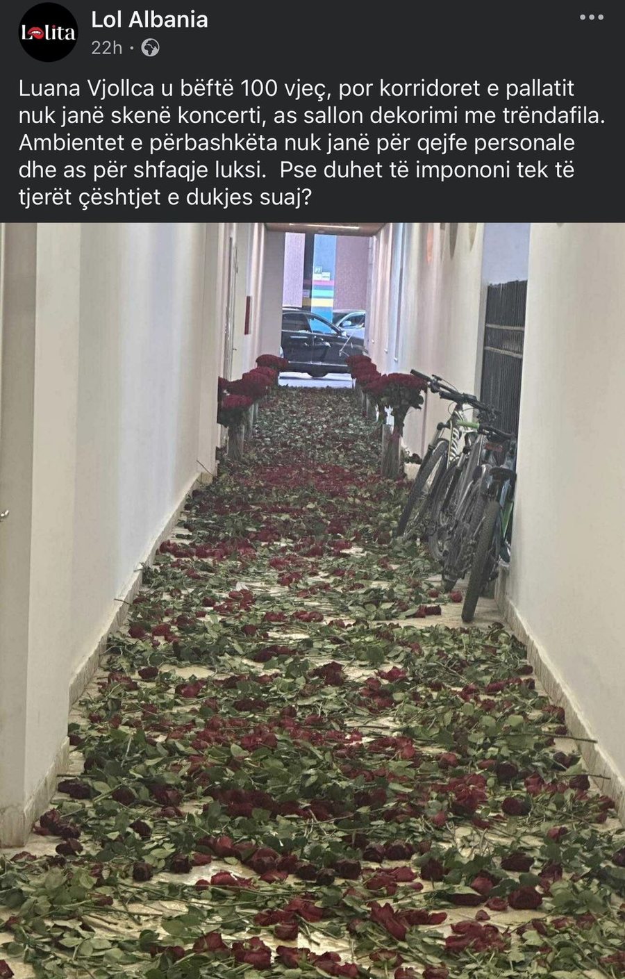 Luanës i mbushën (edhe) pallatin me trëndafila dhe njerëzit