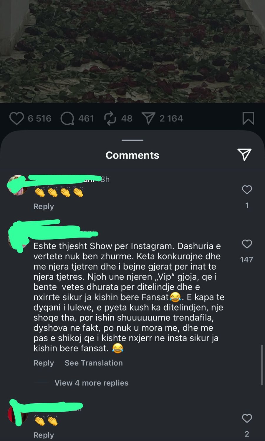 Luanës i mbushën (edhe) pallatin me trëndafila dhe njerëzit