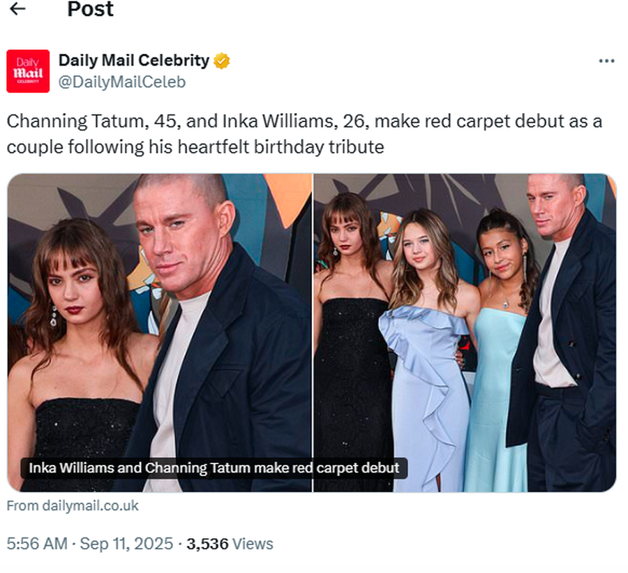Paraqitja e parë publike e Channing Tatum dhe Inka Williams në tapetin